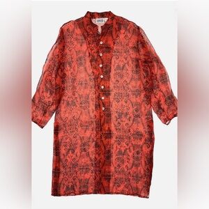 Chico's Design Red 100% Silk Tunic
